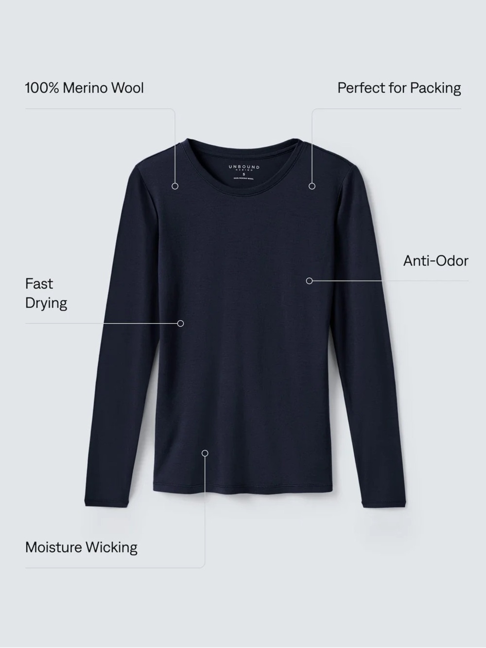 Unbound Merino Women's 100% Merino Wool Black Long Sleeve Shirt Size M - Picture 11 of 11